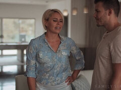 デカ尻, デカチン, デカパイ, ブロンド, フェラチオ, バック, キッチン, 淫乱熟女