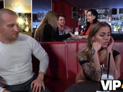 Maddy Black cheats on her cuckold husband with a lucky stranger in public