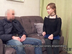 Russian teen debtor pays her debts with a sweet mouthful of cash