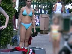 Bikini, Braunhaarige, Konturen der schamlippen, Hd, Nippel, Muschi, Rasiert, Spanner
