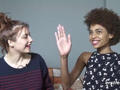 interracial lesbian girlfriends on webcam - non-nude