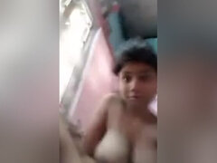 Amateur, Femelle, Indienne, Masturbation, Naturelle, Solo, Nénés, Webcam