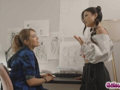 Aziatisch, Grote kont, Grote mammen, Blond, Zwart, Lesbisch, Klein, Billekoek