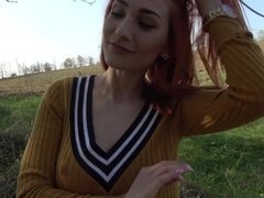 Pijpbeurt, Auto, Stel, Schattig, Jurk, Buiten, Roemeense, Kousen