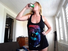Burp Blonde - my PAWG wife topless on webcam