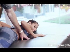 Papa, Fille, Gym, Petite femme, Chatte, Rasée, Sport, Adolescente