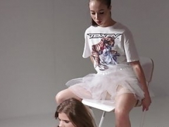 Rostro sentado, Lesbiana, Nylon, Pantaletas, Flaco, Spandex, Strapon