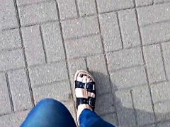 Platform sandals - public crossdressing