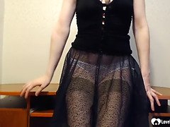 エロ熟女, ディルド, ヨーロピアン, 指いじり, 手コキする, ストッキング, バイブレーター, ウェブカメラ