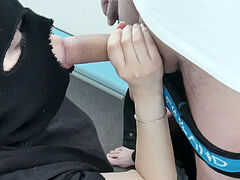 Enthousiasteling, Grote lul, Pijpbeurt, Huisgemaakt, Masker, Openbaar, Zuigen, Slet