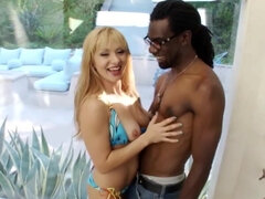 Interracial fucking masterpiece with a horny blondie