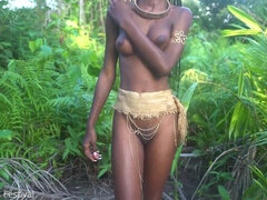 Afrikanisch, Schönheit, Schwarz, Braunhaarige, Schwarz, Hd, Im freien, Titten