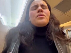 Lesbian Cinema Bathroom Hookup: Pussy Eating & Fingering with a Stranger