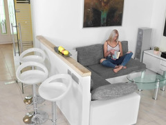 Blond, Masturbatie, Kut duiken, Alleen, Strak, Bekijker