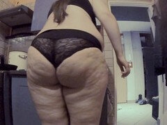 Wohlbeleibte schöne frauen, Grosser arsch, Pummelig, Fett, Küche, Solo