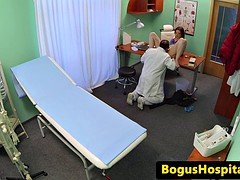 Euro patient pussyfucked by doctor on spycam
