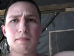 Black army bottom orgy fucked and facialized outdoors