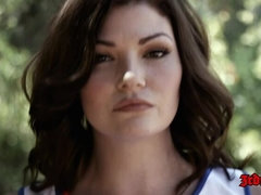 Sucer une bite, Brunette brune, Queue, Faciale, Masturbation, Chatte, Adolescente, Nénés