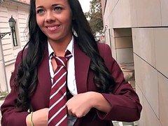 Schoolgirl Tricia gets pounded for money