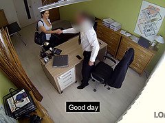 Diane Chrystall's tight pussy gets drilled hard by loan officer while he thinks about the loan amount