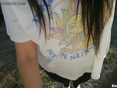 Amateur, Sucer une bite, Cousine, Éjaculation interne, Fille latino, Seins naturels, Public, Adolescente