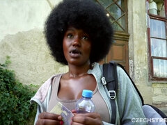 Czech Streets 152: Quickie with Cute Busty Black Girl
