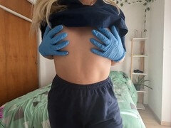 Culo grande, Médico, Guantes, Spandex
