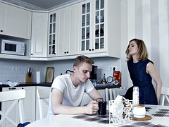 ブロンド, フェラチオ, エロ熟女, 試験, 下着, 淫乱熟女, 生徒, 教師