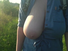 Blonde Michelsworld flashing big tits - Public
