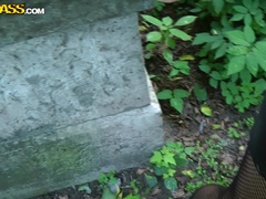 アナル, デカパイ, ゴス, ヒール, 下着, 公共, ストリップ, タトゥー