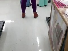 nice ass in purple tights