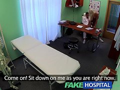 Karol Lilien demands her fakehospital doctor to fill her up in the office
