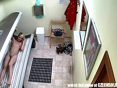 Tchèque, Piercing, Public, Chatte, Réalité, Solarium, Adolescente, Voyeur