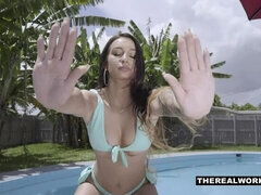 ビキニ, フェラチオ, チン, バック, 顔射, キス, 筋肉, 馬乗り