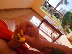 Leie, Besamung, Handjob, Reif, Milf, Im freien, Spanisch, Stiefmutter