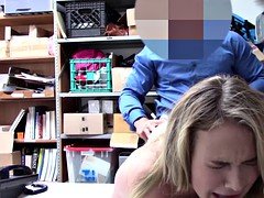 Amateur blonde thief Alyssa destroyed by a huge dick