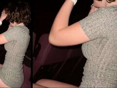 Gros seins, Cinéma, Monstre, Pov, Public, Chatte, Serré, Mouillée