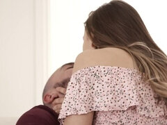 Américain, Sucer une bite, Couple, En levrette, Rasée, Jupe, String, Nénés