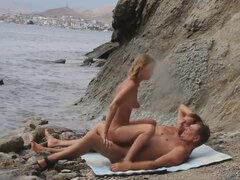 Strand, Blondine, Blasen, Schwanz, Hd, Milf, Spanner