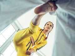 フェラチオ, バック, ジム, 手コキする, オナニー, ガリガリ, ティーン, オッパイの