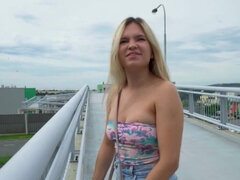 美女, デカチン, フェラチオ, お金, 天然, 公共, 現実, ラフ