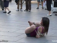 Spanish hottie Samia Duarte gets dominated and punished in public by James Deen