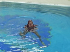Bikini, Europeo, Peludo, Húngaro, Piscina, Flaco, Adolescente, Tetas