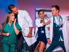デカパイ, ブロンド, フェラチオ, バック, ハードコア, 淫乱熟女, 看護婦, オッパイの