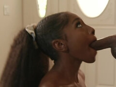 デカチン, 黒人, フェラチオ, 茶髪の, バック, 顔射, ティーン, ヤリマンの