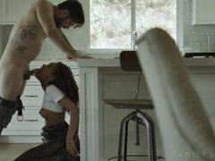 Cul, Noire, Sucer une bite, Bottes, Faciale, Cuisine, Léchez, Collant