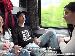 Verga grande, Tetas grandes, Mamada, Checa, Cuadrupleta, Público, Trio, Tren