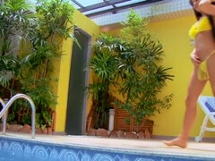 Sexy Latina gets a good fuck by the swimming pool