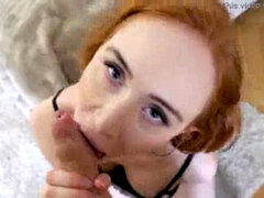 Amateur, Sucer une bite, Britannique, Couple, Éjaculation interne, Petite amie, Fait maison, Rousse roux