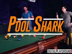 Holly Hendrix & Charles Dera get naughty in the pool shark's office